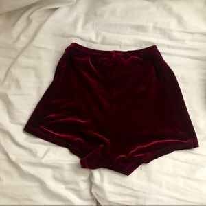 American Apparel Crushed Velvet Shorts